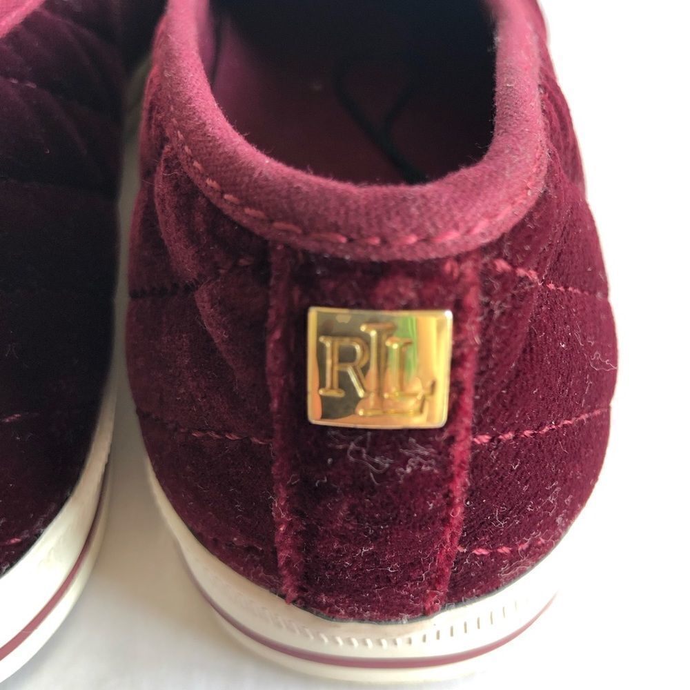 LAUREN by Ralph Lauren Jinny Maroon Sneakers 7.5 - Picture 5 of 7